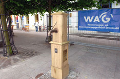 Historischer Trinkbrunnen auf dem Marktplatz Schwerin, Copyright: WAG Schwerin
